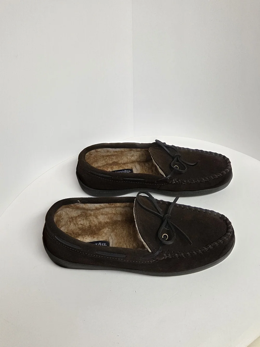 St. John's Bay Dark Brown Suede Moccasin Slip-Ons. Size 10M. #0240